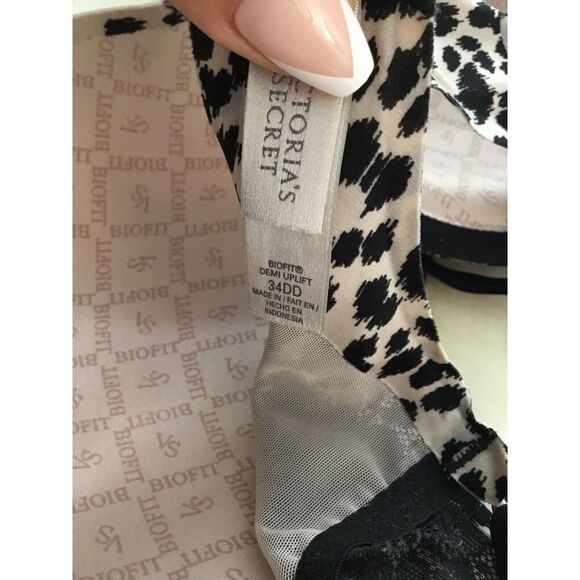 34DD Victoria's Secret Biofit Demi Uplift Bra Underwire Animal Print (228) - Picture 9 of 14